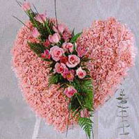 kalp pano karankil ve güller   İsparta internetten çiçek siparişi 