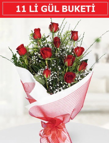 11 adet kırmızı gül buketi Aşk budur  İsparta çiçek gönderme sitemiz güvenlidir 