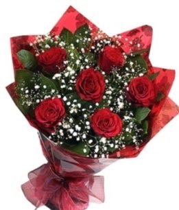 6 adet kırmızı gülden buket  İsparta yurtiçi ve yurtdışı çiçek siparişi 