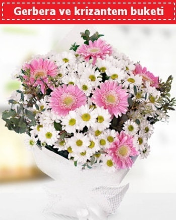 Papatya ve Gerbera Buketi  İsparta çiçek , çiçekçi , çiçekçilik 