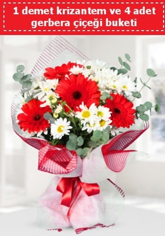 Krizantem ve Gerbera Buketi  İsparta çiçek siparişi sitesi 